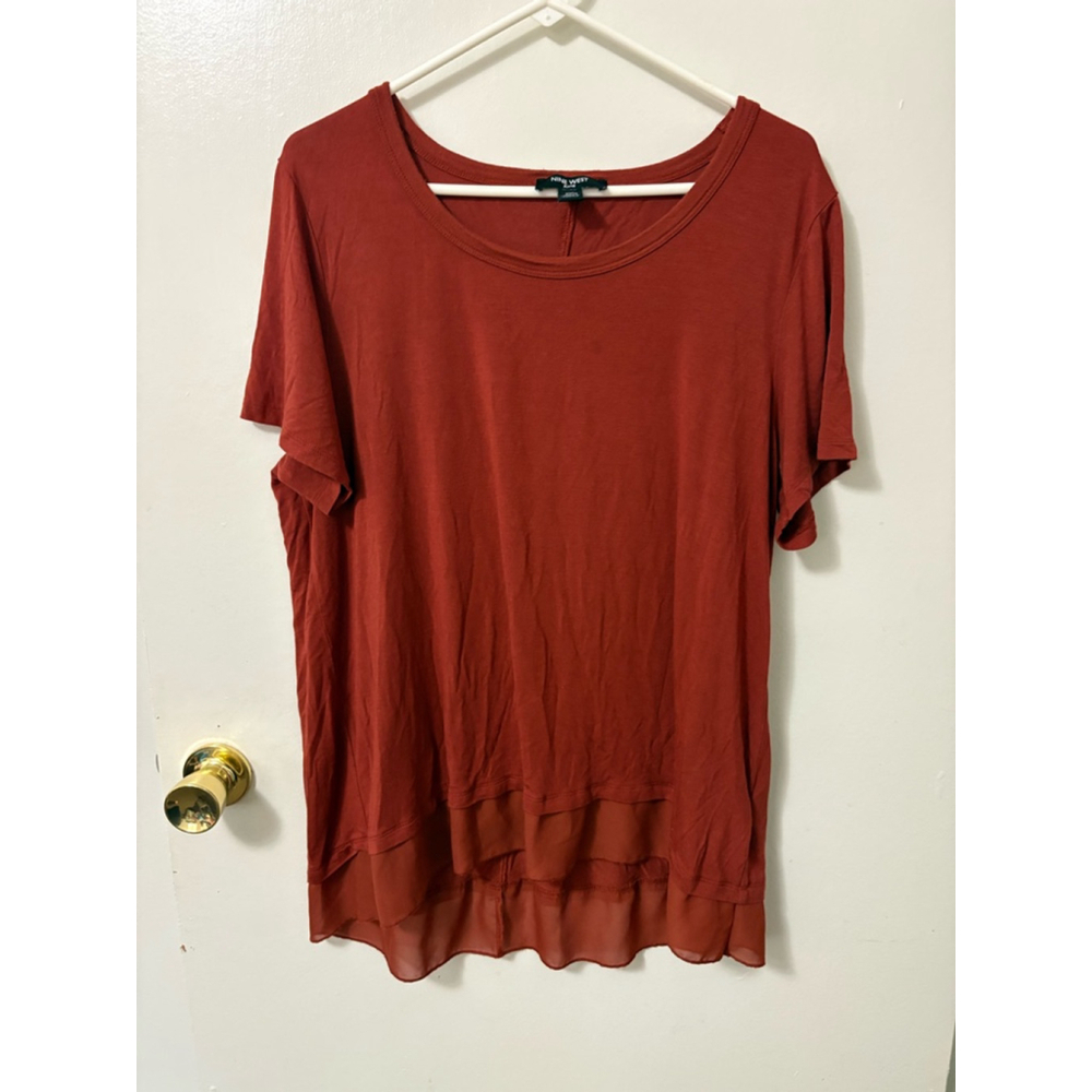Nine West Women's rust colored top.
